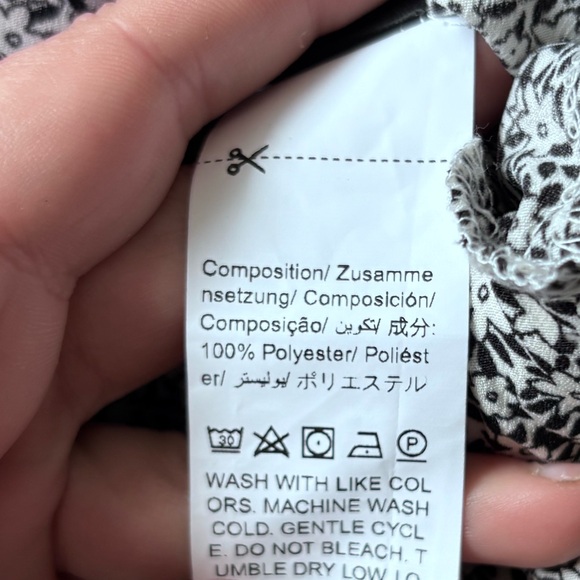 Floral Black and White Flowy Midi Skirt Dazy Size L - Picture 5 of 6